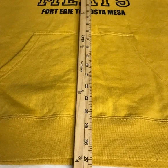 RVCA Matty Hoodie Men’s Size M Color Yelow Kangaroo Pocket Pullover 100% Cotton - Picture 10 of 14